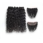 Paquets de cheveux crus bouclés avec une lace 13*4