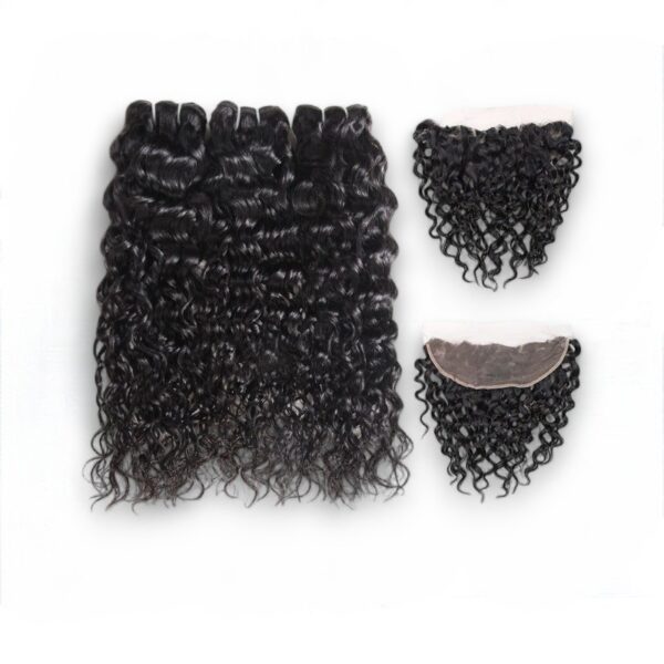 Paquets de cheveux crus bouclés avec une lace 13*4