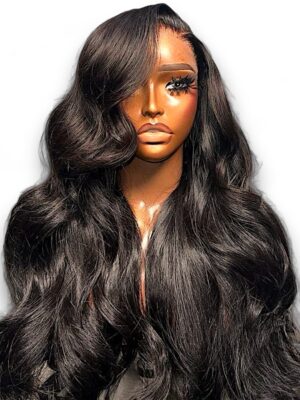 Perruque cheveux crus, boucles en vague avec une lace 13x4 HD