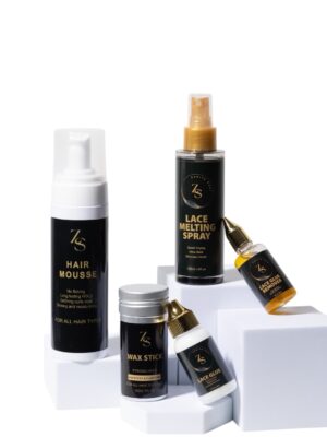 kit Complet Pose Perruque
Colle petite taille, spray fondant, dissolvant de colle, mousse, cire
(bande élastique, bonnet perruque ajoutés)