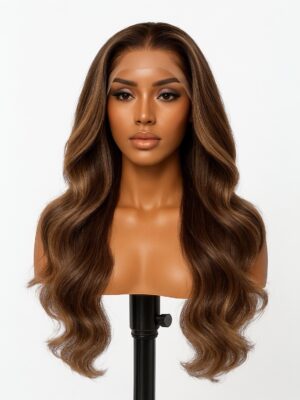 Miel
24 pouces Virgin Hair 200% densité 
Lace 7*7 HD