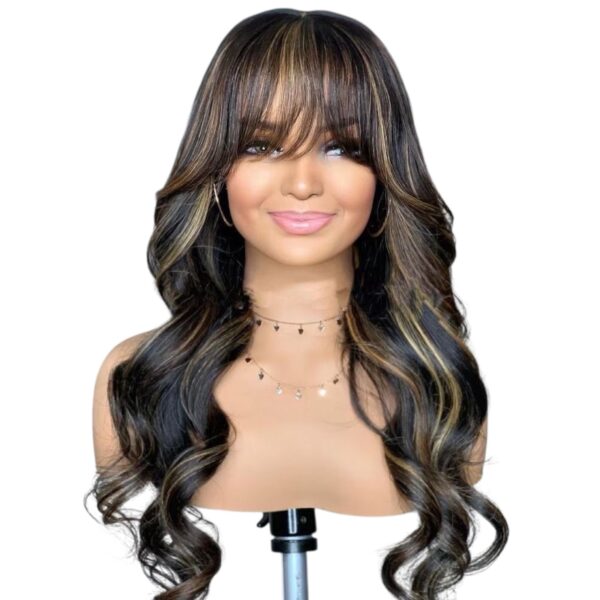 Li moon 
Perruque frange 20 pouces lace 4*4 transparente Virgin Hair 180% densité